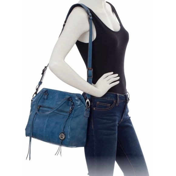 Elliott Lucca Medium Faro Distressed Leather Satchel Bag - Picture 13 of 16